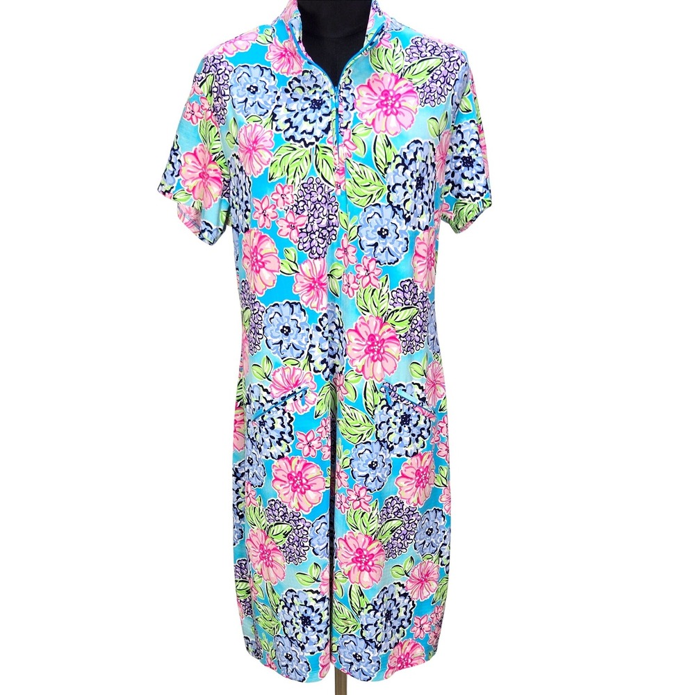 Women's IBKUL Larisa Large UPF 50+ IceFil Quarter Zip Short Sleeve Golf Dress